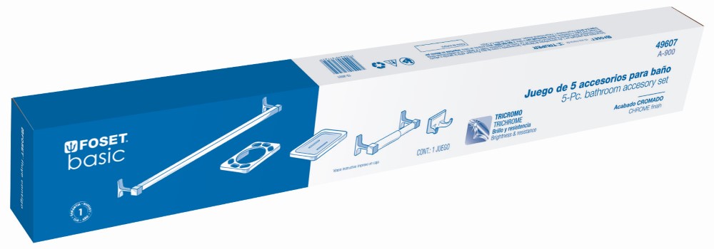 JGO ACCESORIOS BAÑO 5PZ FOSET J-900