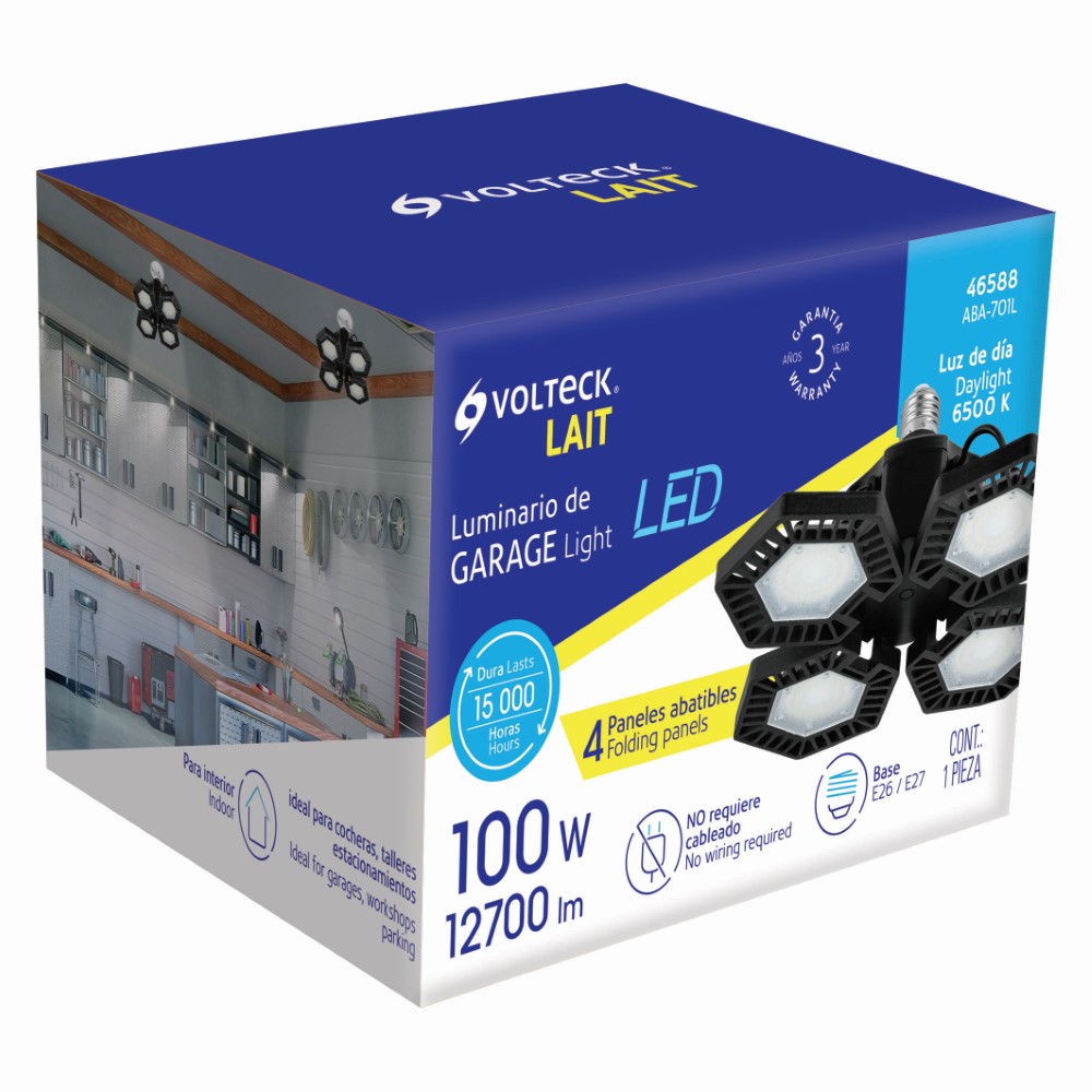 LUMINARIO LED 100W ALUM 4 PANELES ABATIB