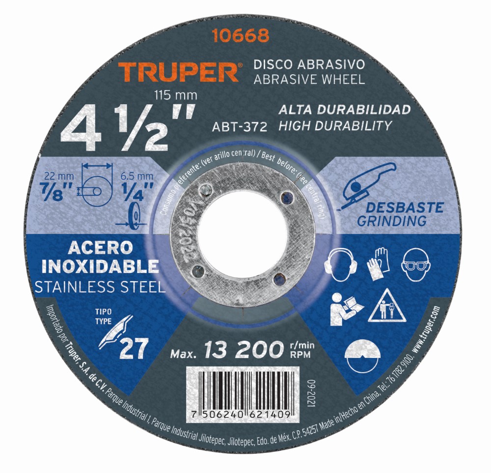 DISCO DESBASTE INOX 4 1/2