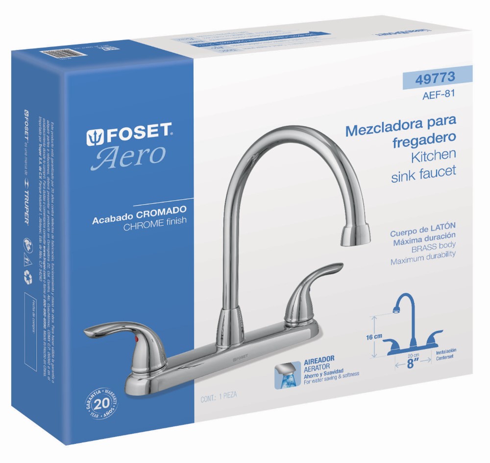 MEZCLADORA FREGADERO CUELLO ALTO 8