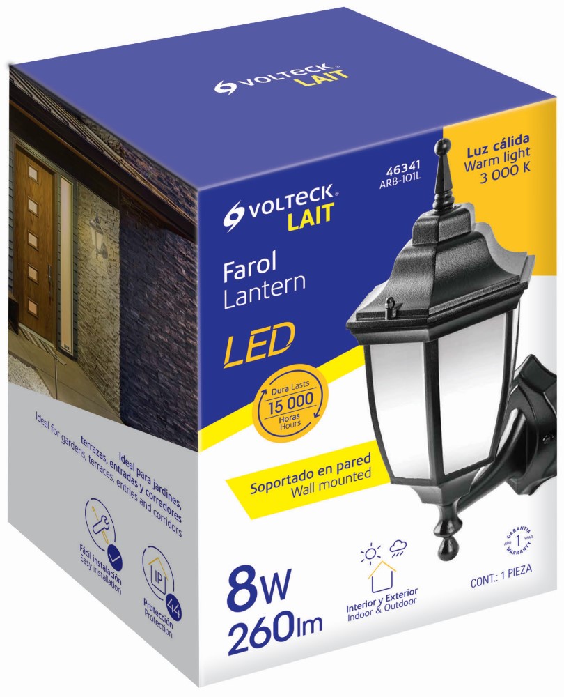 ARBOTANTE FAROL SOPORTADO NEGRO LED