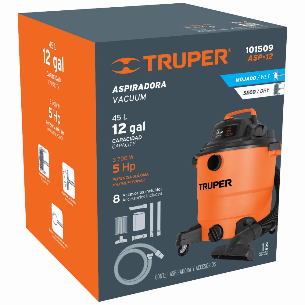 ASPIRADORA 12 GAL PLASTICA TRUPER 101509