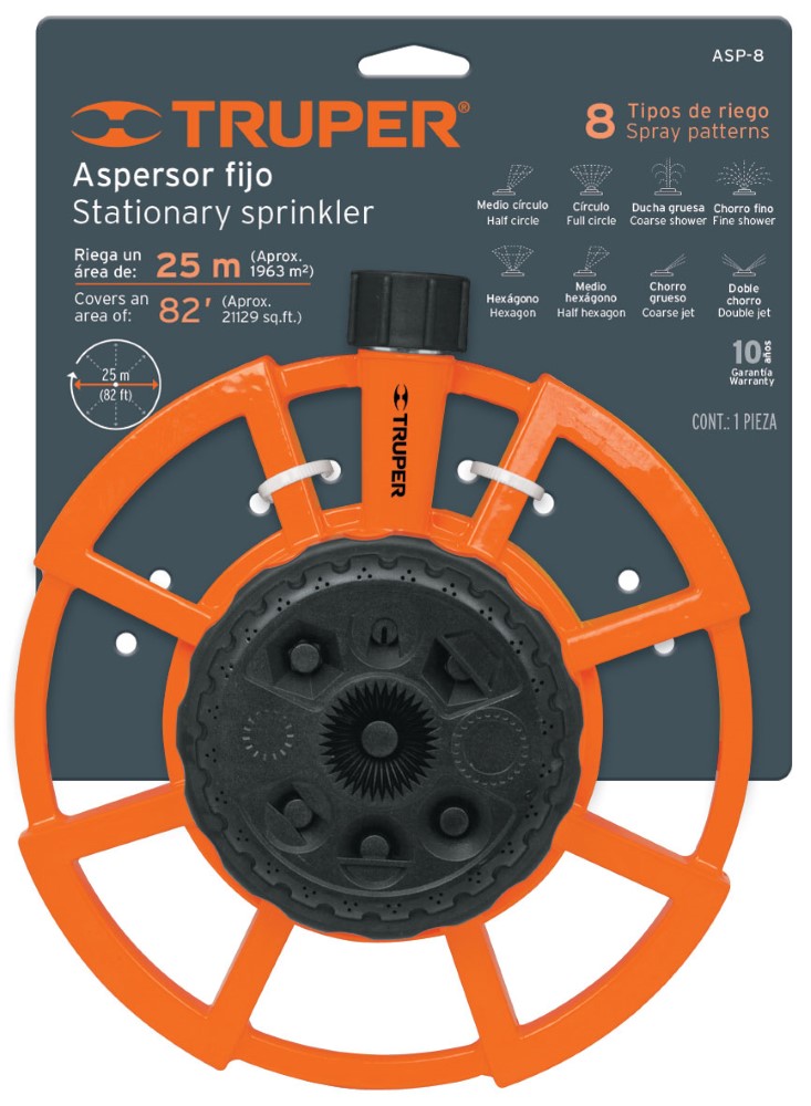 ASPERSOR METALICO 8 FUNCIONES 10328 TRUP