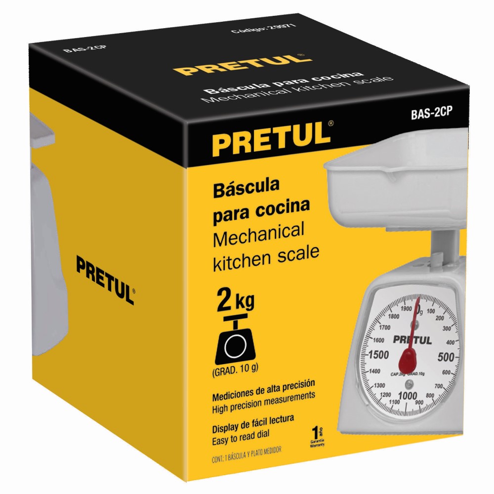 BASCULA MECANICA COCINA 2KG PRETUL