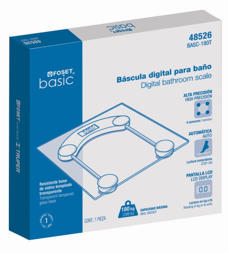 BASCULA DIGITAL 180KG PARA BAÑO FOSET