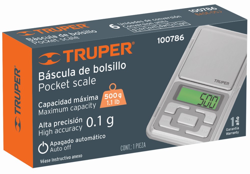 BASCULA ELECTRONICA BOLSILLO 500G
