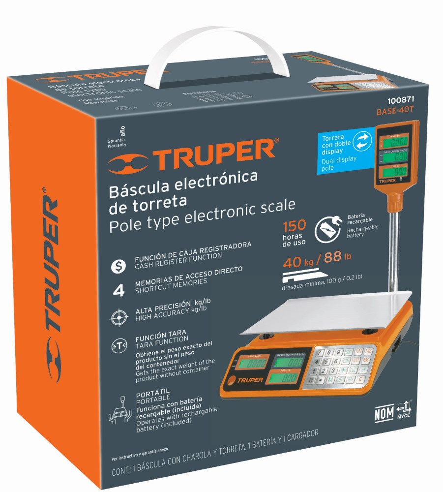 BASCULA ELECTRONICA 40KG TORRETA