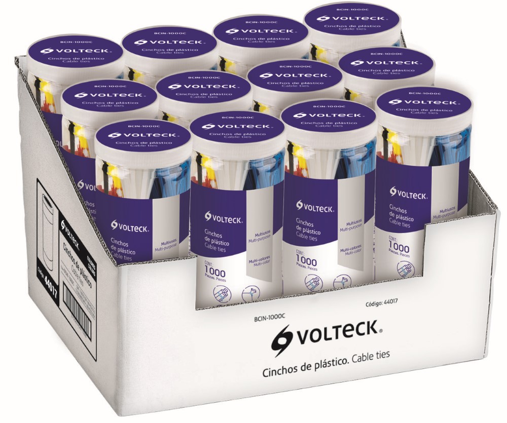 CINCHO PLASTICO COLORES BOTE CON 1000 PI