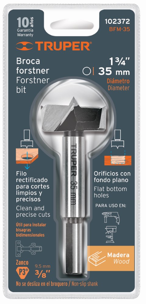 BROCA FORTNER 35MM P/MADERA TRUPER