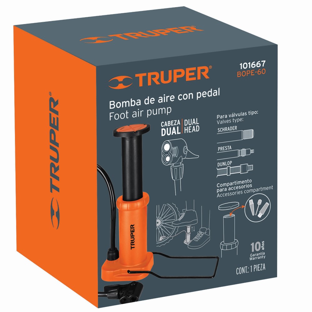 BOMBA DE PEDAL 60 PSI