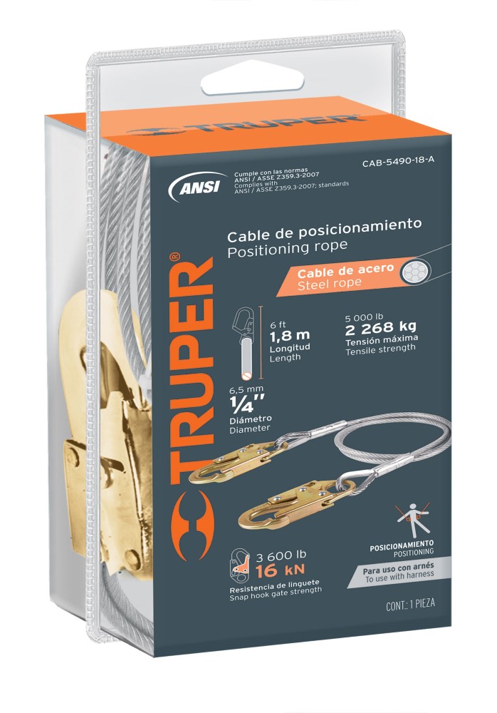 CABLE POSICIONAMIENTO ACERO 1.8 M  17047