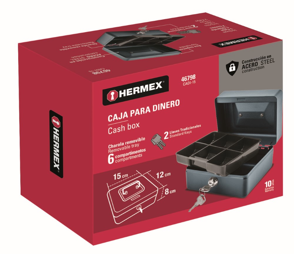 CAJA PARA DINERO 15CM HERMEX