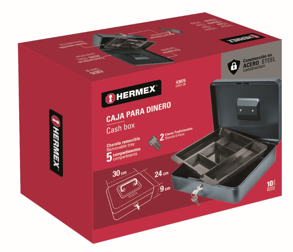 CAJA DINERO 30 CM 43076 HERMEX
