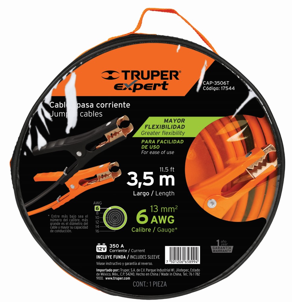CABLES PASA CORRIENTE 3.5M 6AWG TRUPER
