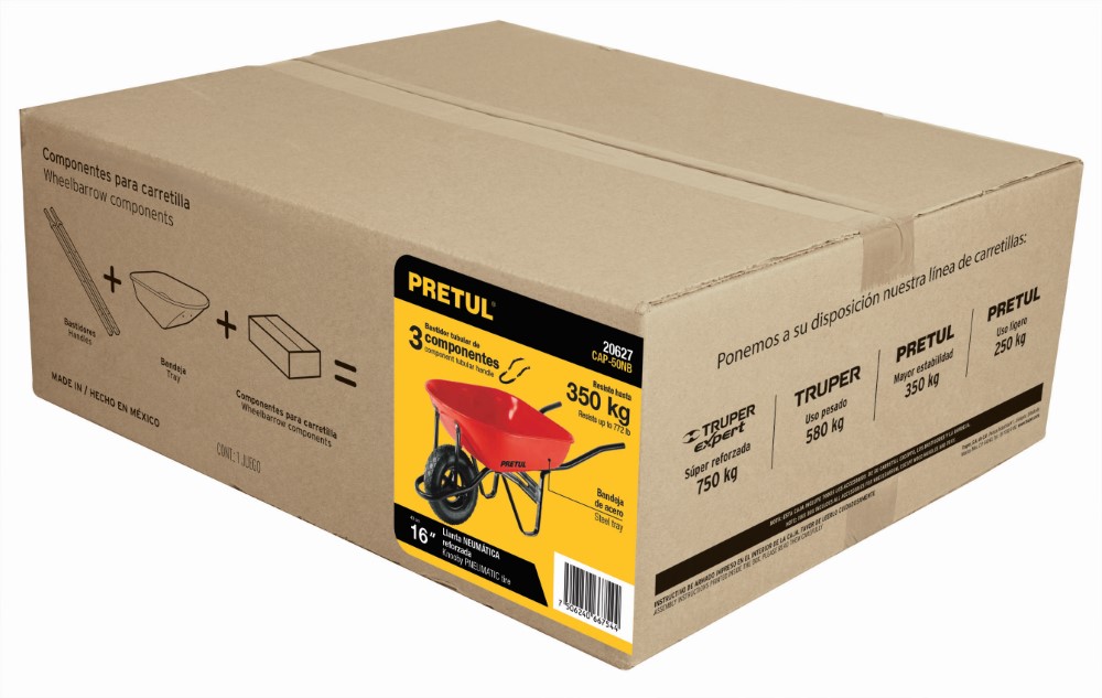 CARRETILLA ROJA NEUMATICA 80LT PRETUL