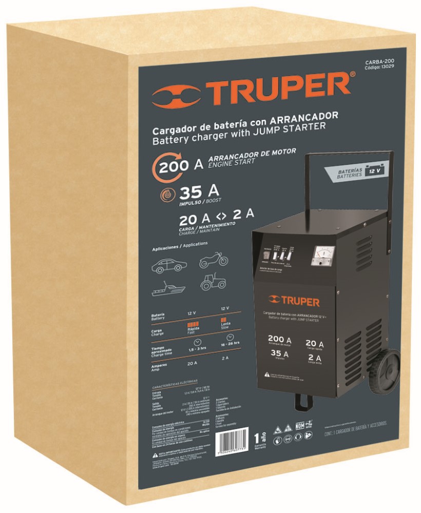 CARGADOR BATERIAS 200 A 12 VOLTS