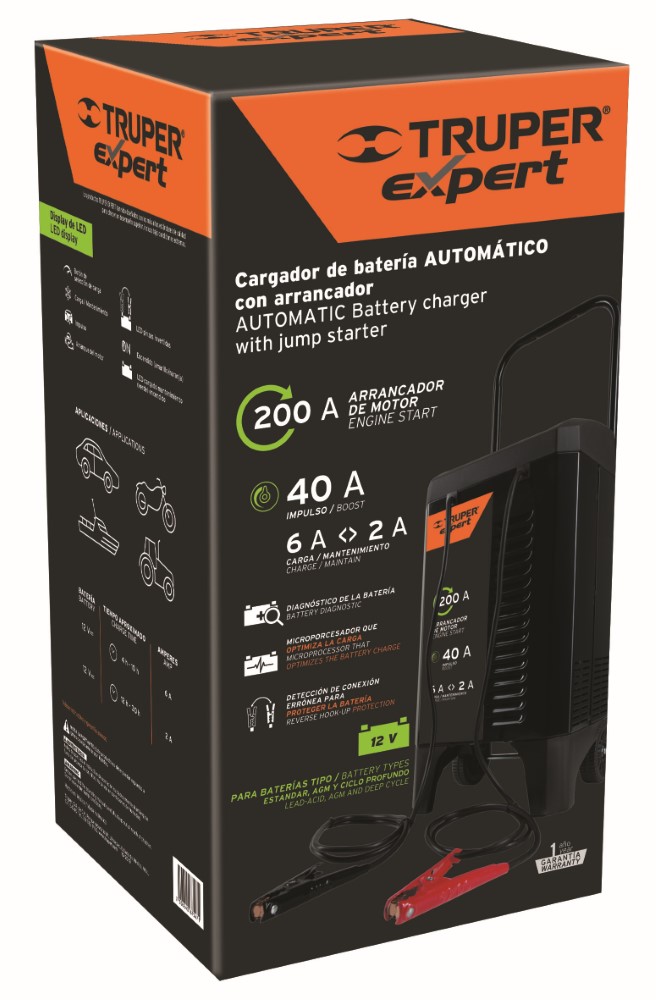 CARGADOR DE BATERIAS CON RUEDAS 12 V 200