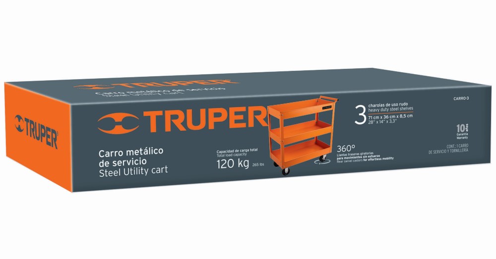 CARRO DE SERVICIO 3 CHAROLAS 11528 TRUPE