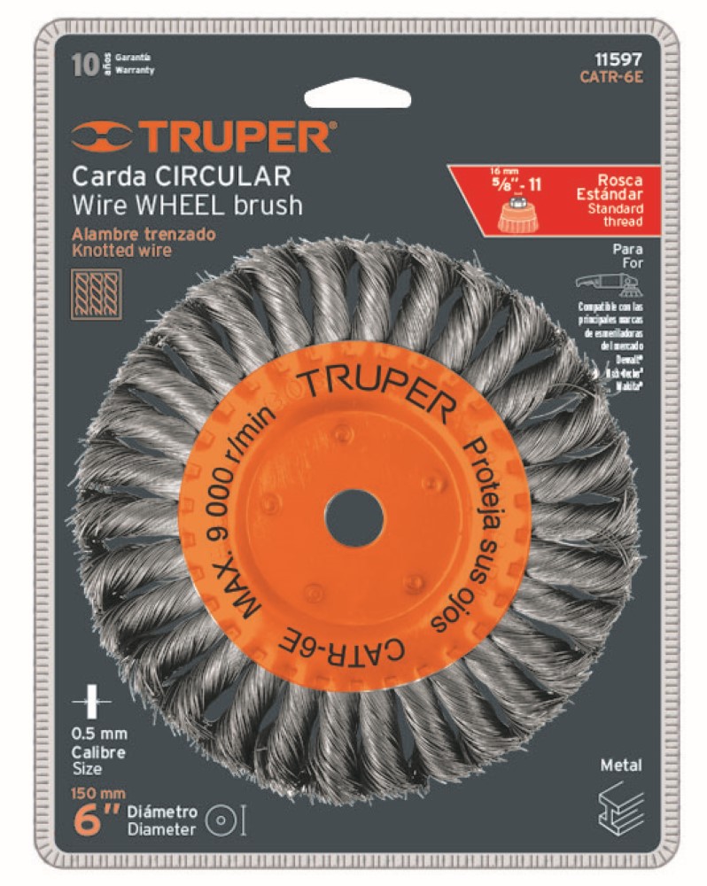 CARDA CIRCULAR TRENZADO 6 X 3/4