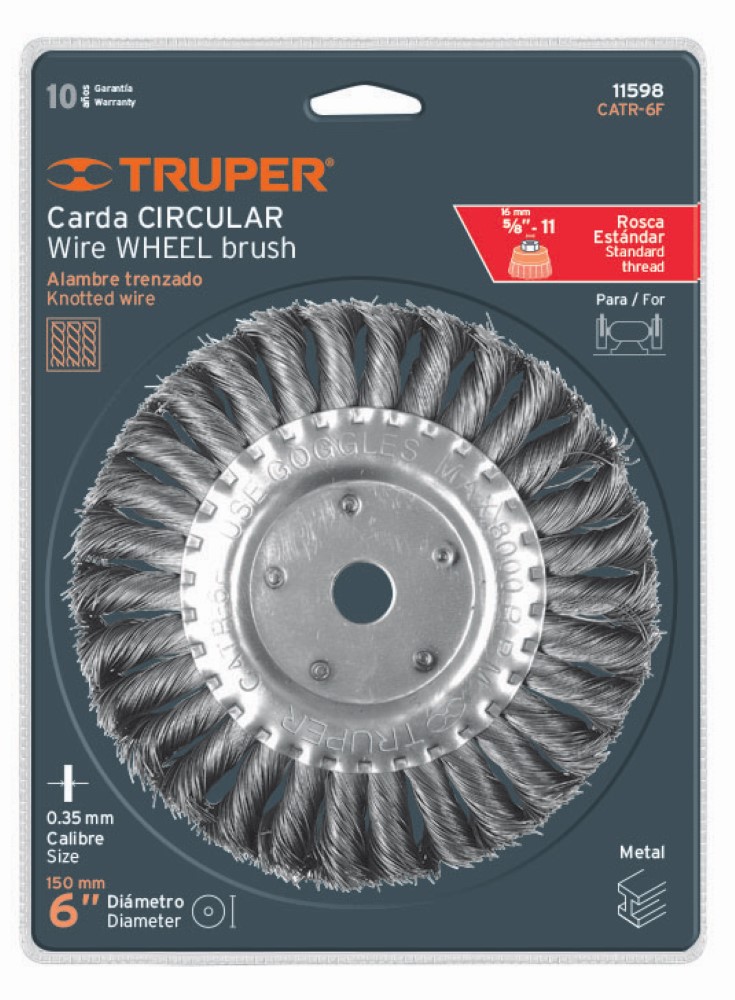 CARDA TRENZADO FINO 6 X 5/8