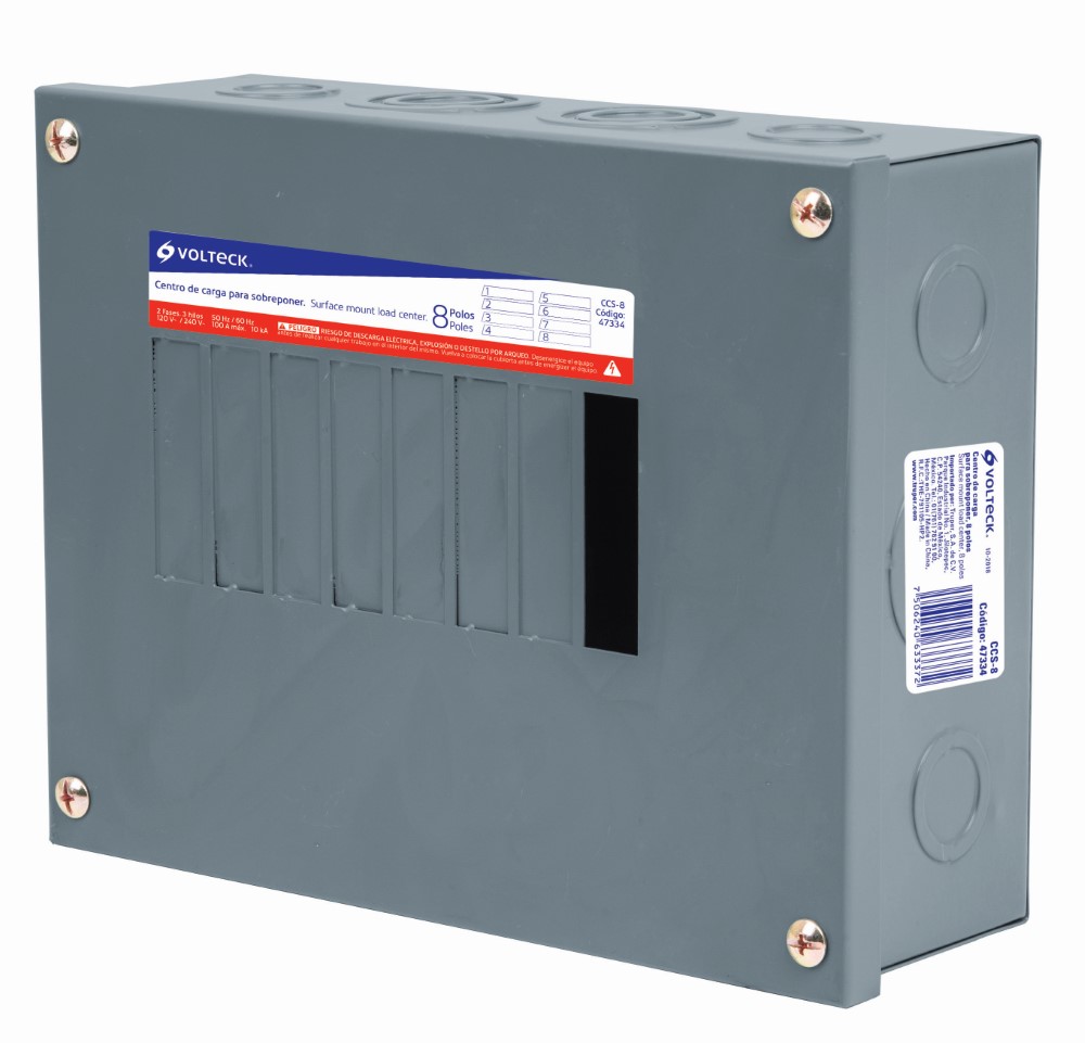 CENTRO CARGA SOBREPONER 8 POLOS VOLTECK