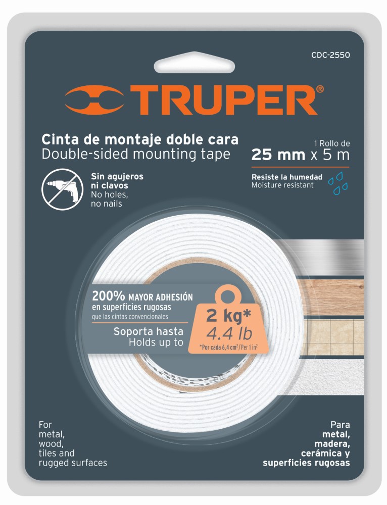 CINTA DOBLE CARA 19 MM X 1.5 M 11724