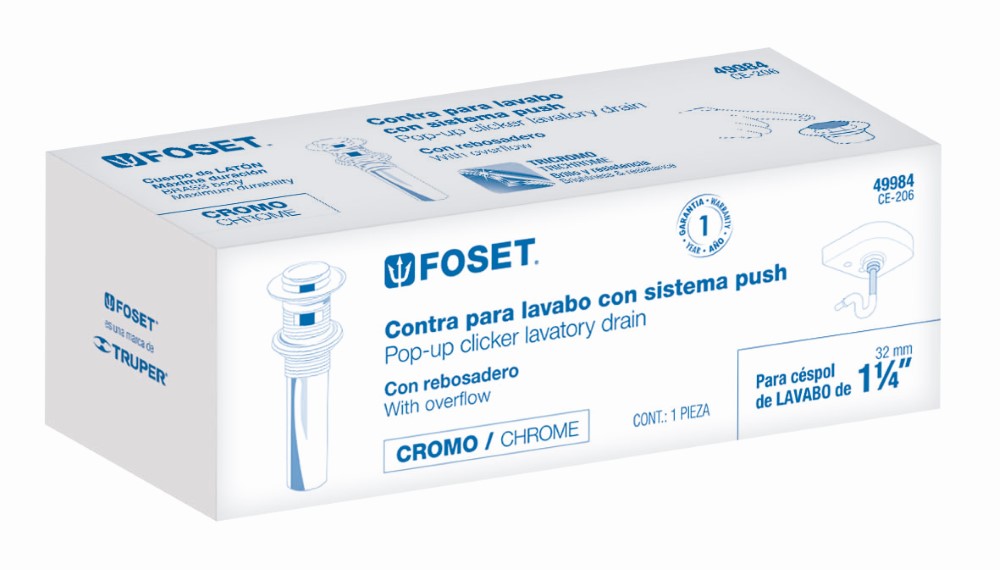CONTRA LAVABO TAPON PUSH OFF 49984 FOSET