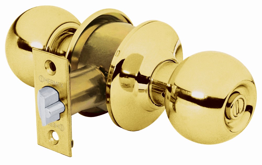 CERRADURA POMO LATON BRILLANTE RECAMARA