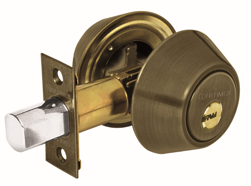 CERROJO LATON ANTIGUO DOBLE CILINDRO