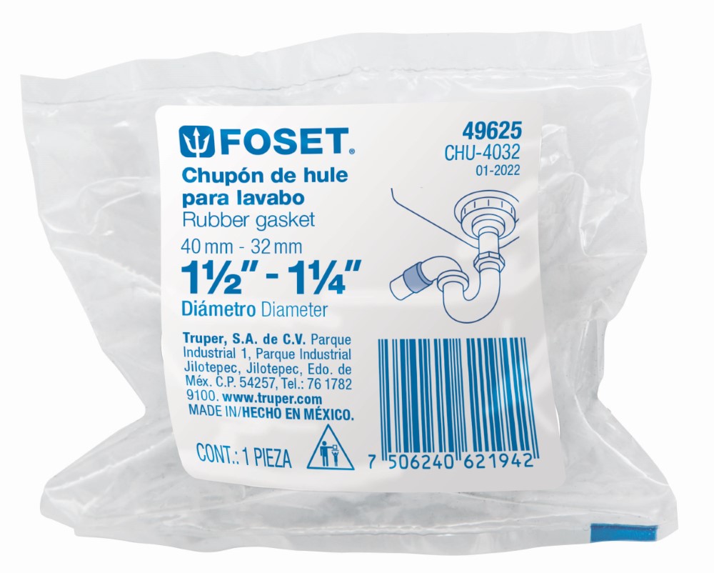 CHUPON HULE NEGRO 40-32MM FOSET CHU-4032