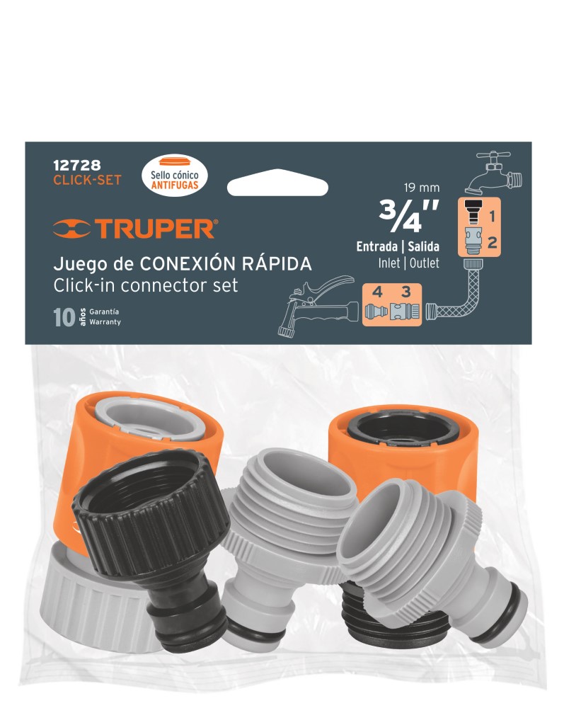 JUEGO CONECTOR RÁPIDO ENT 3/4 2PZ 12728
