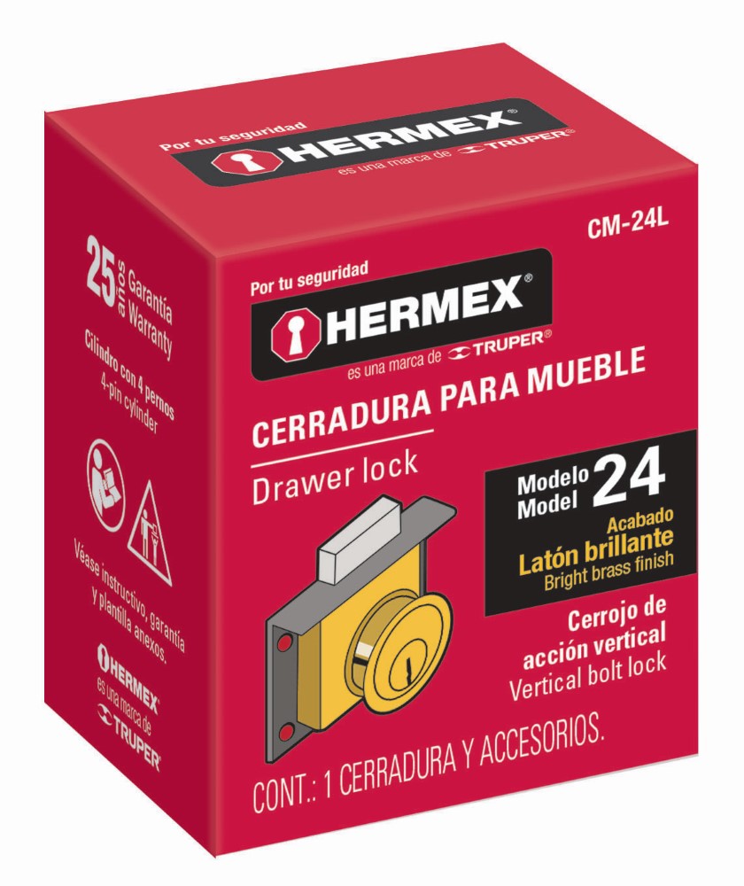 CERRADURA P MUEBLES CM-24L 43565 HERMEX