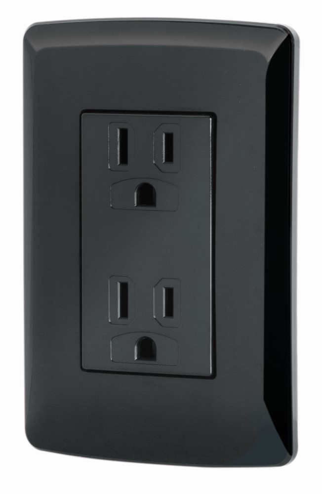 CONTACTO DUPLEX ATERRIZADO NEGRO L ITALI