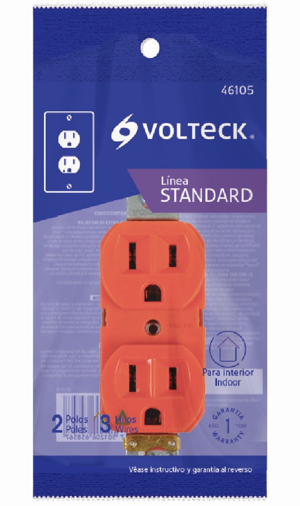 CONTACTO DUPLEX NARANJA 46105 VOLTEK