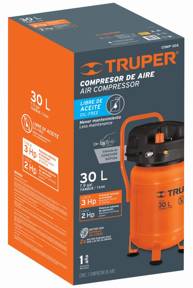 COMPRESOR 30L SIN ACEITE