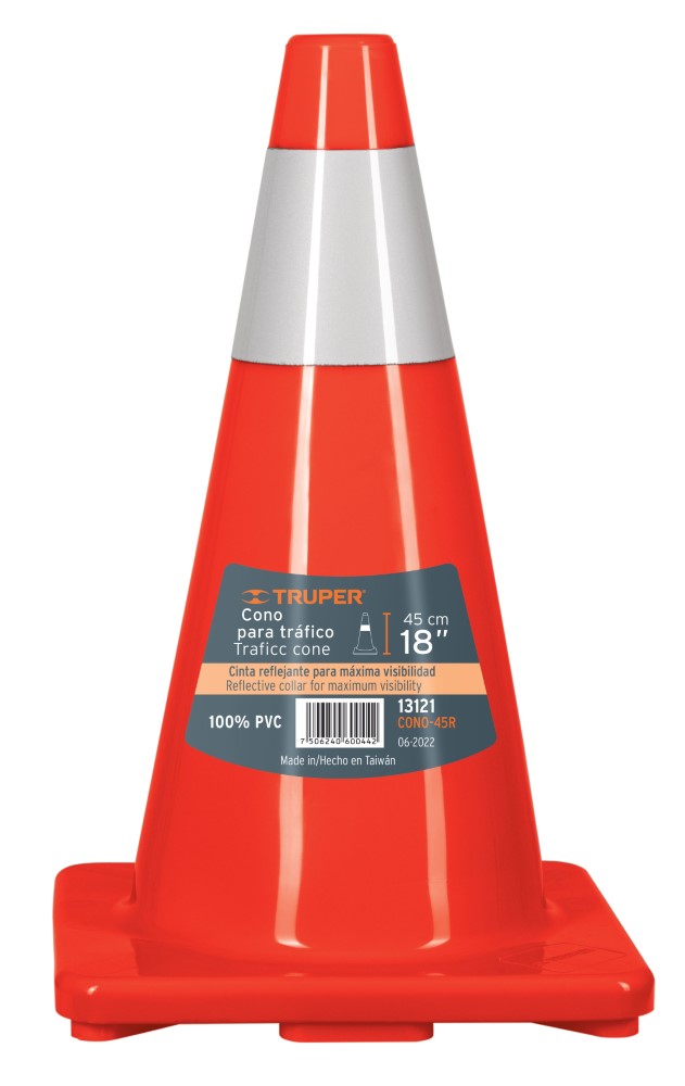 CONO BRILLOSO 45CM C/REFLEJANTE TRUPER