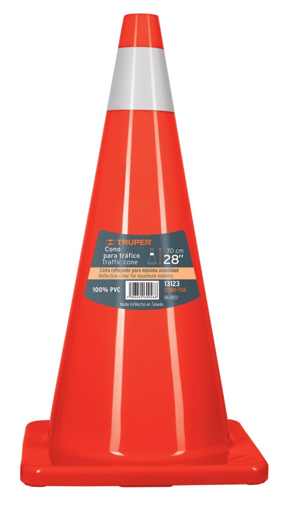 CONO BRILLOSO 70CM C/REFLEJANTE TRUPER