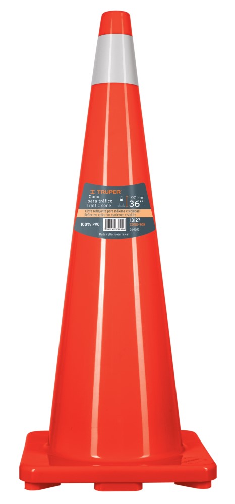CONO BRILLOSO 90CM C/REFLEJANTE TRUPER