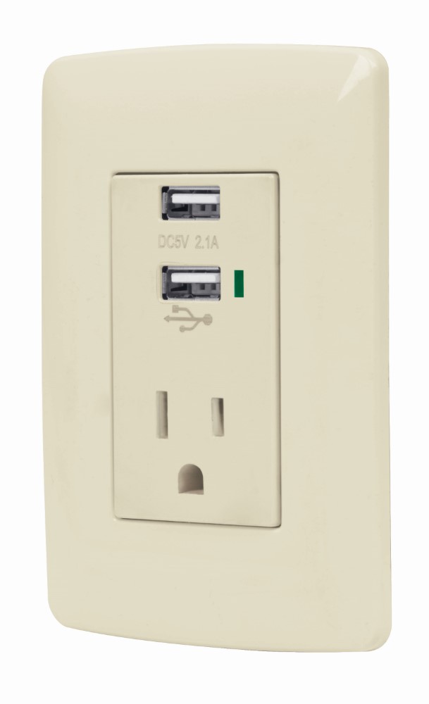 CONTACTO DUPLEX + 2 USB ITALIANA MARFIL