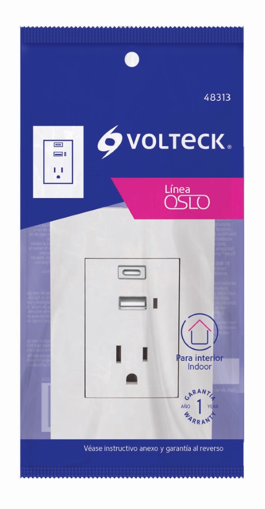 CONTACTO DUPLEX 2 USB VOLTECH OSLO