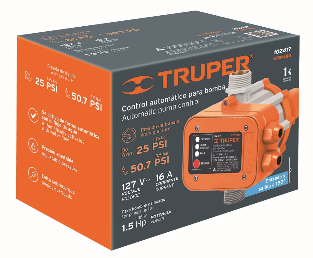 CONTROL AUT PRECION DE BOMBA P/AGUA 180°