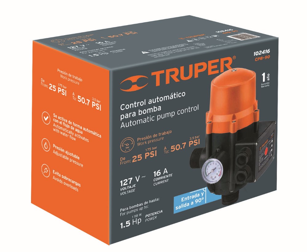 CONTROL AUT PRESION BOMBA AGUA 90°