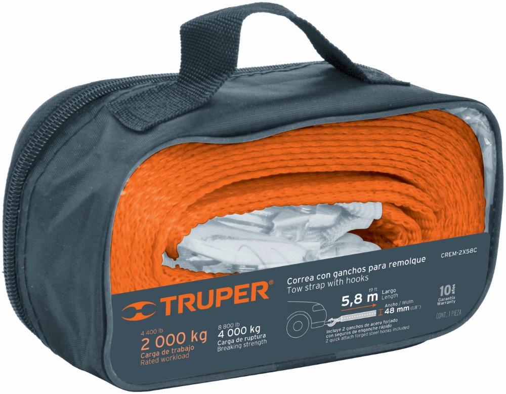 CORREA REMOLQUE C/GANCHOS 2