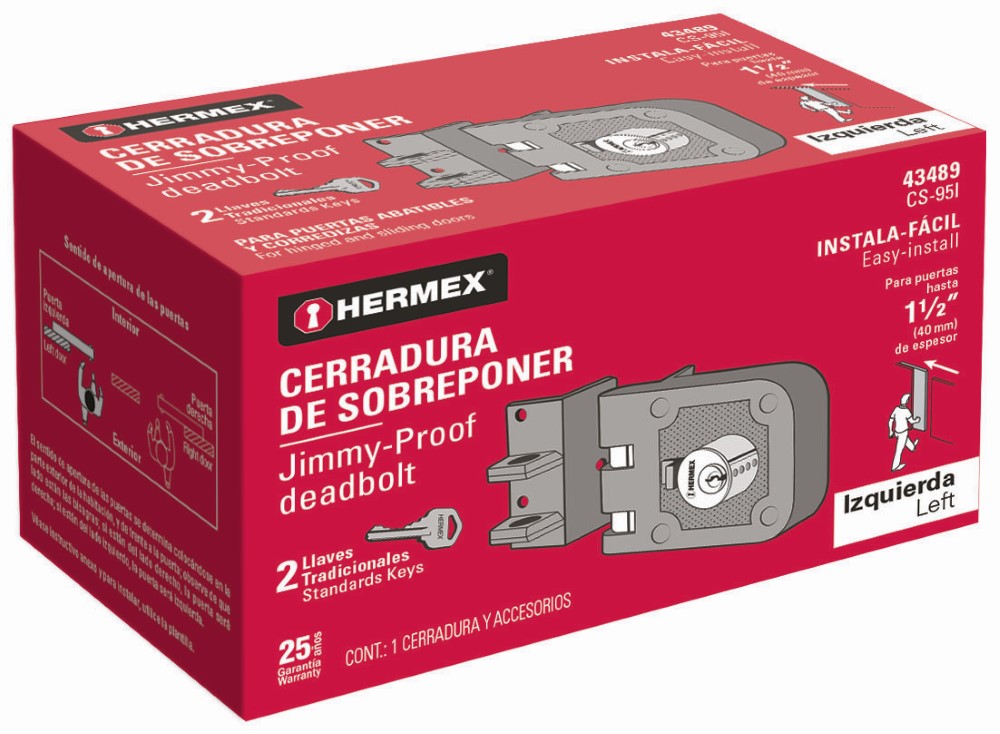 CERRADURA SOBRE PUERTAS CORREDIZAS 43489