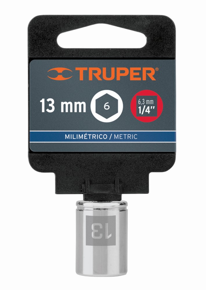 DADO 13MM ENT 1/4 LARGO 6PT 13175_x000D_