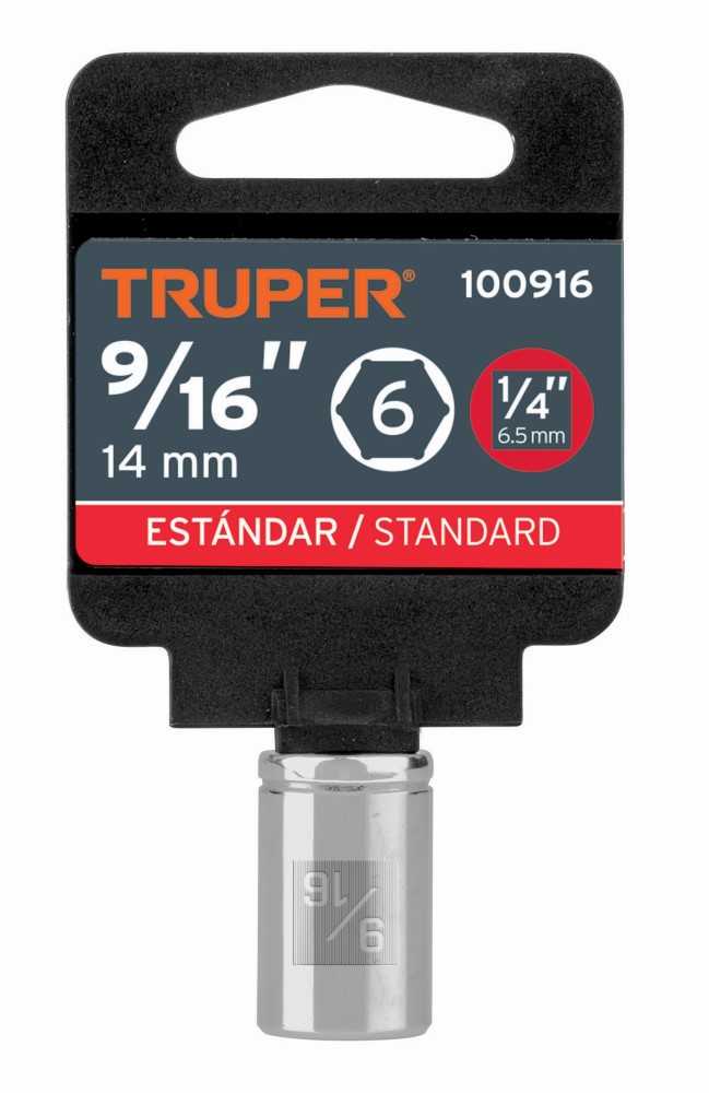 DADO 6 PUNTAS CUADRO 1/4 DE 9/16 100916