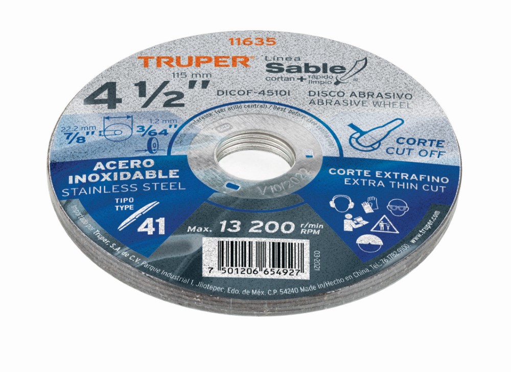 DISCO ACERO INOX 4 1/2