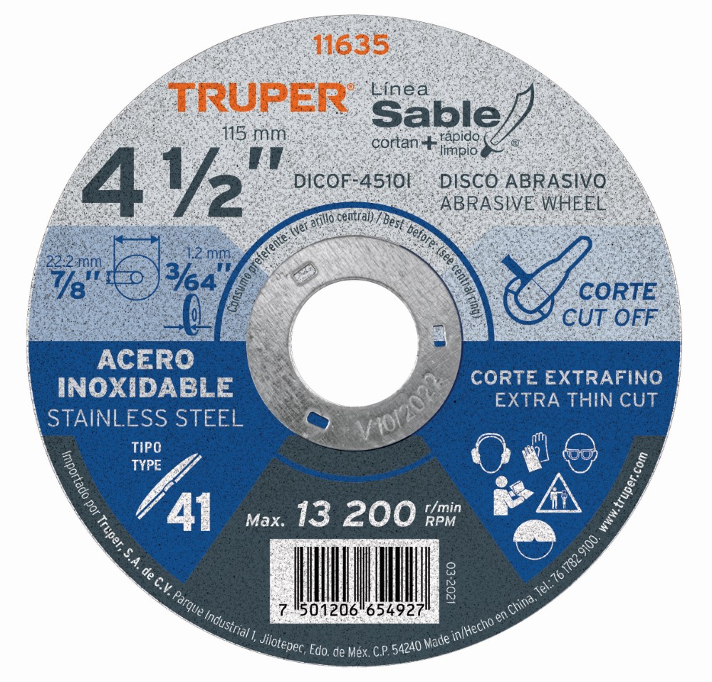 DISCO ACERO INOX 4 1/2