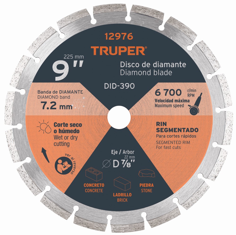 DISCO DIAMANTE SEGMENTADO 9