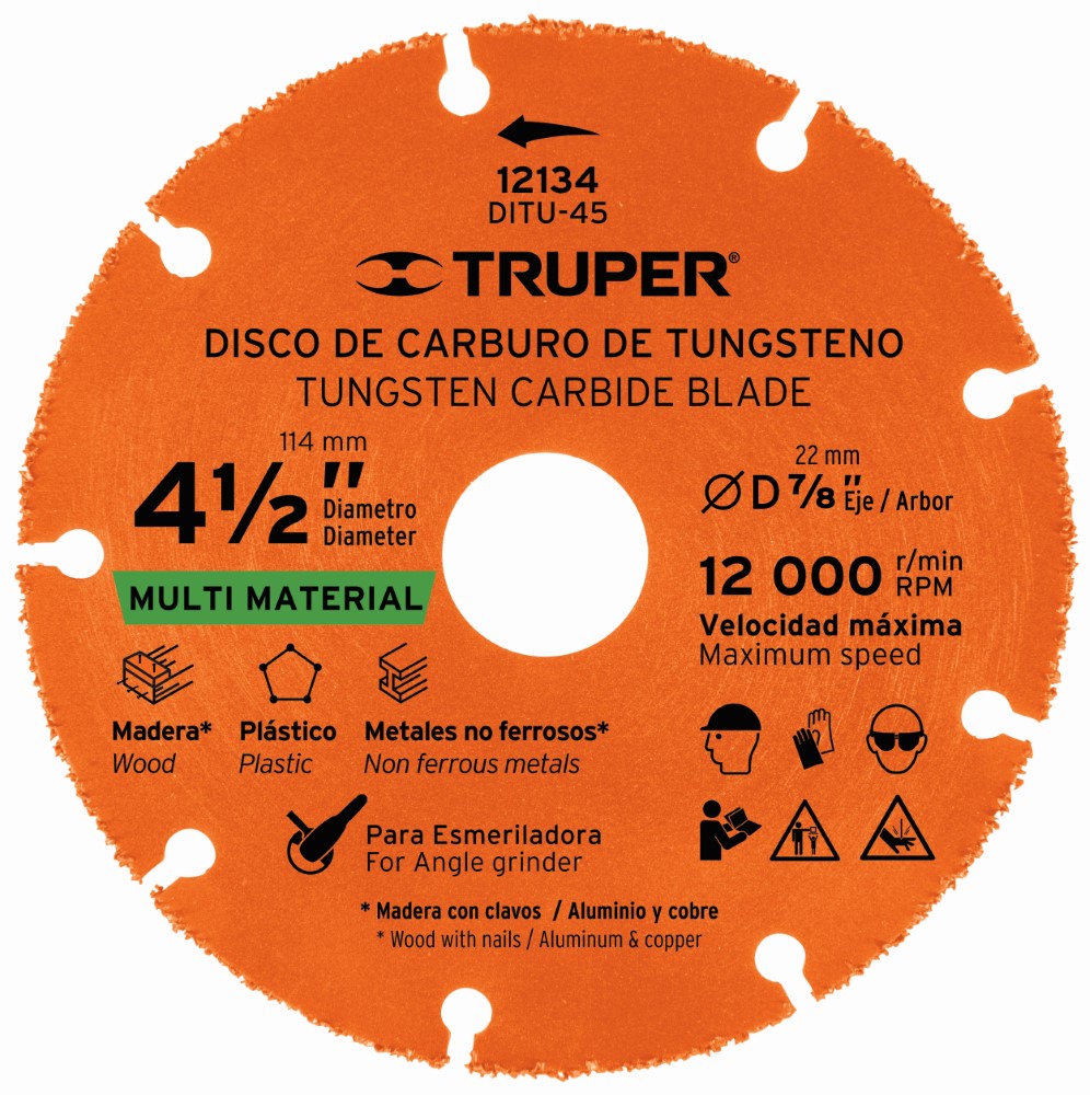 DISCO DE CARBURO DE TUNGSTENO 4 1/2 MULT